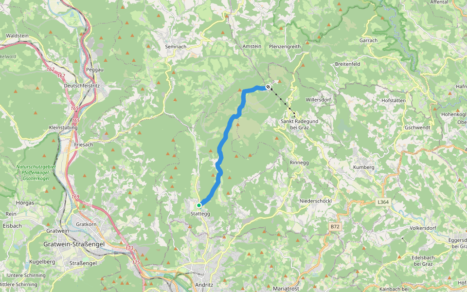 Wanderweg 20 walking route map in Hub