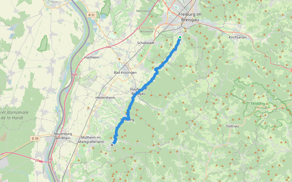 Bettlerpfad walking route map in Merzhausen