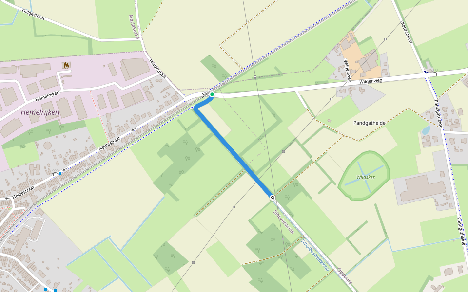 102-105 walking route map in Puurs-Sint-Amands