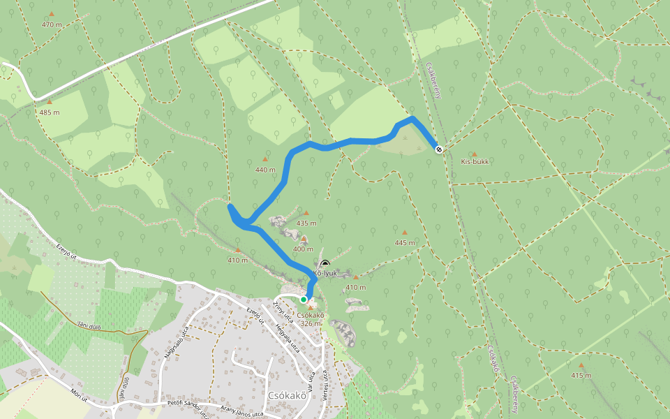 ZL (Csókakő – Buhin-völgy) walking route map in Csókakő