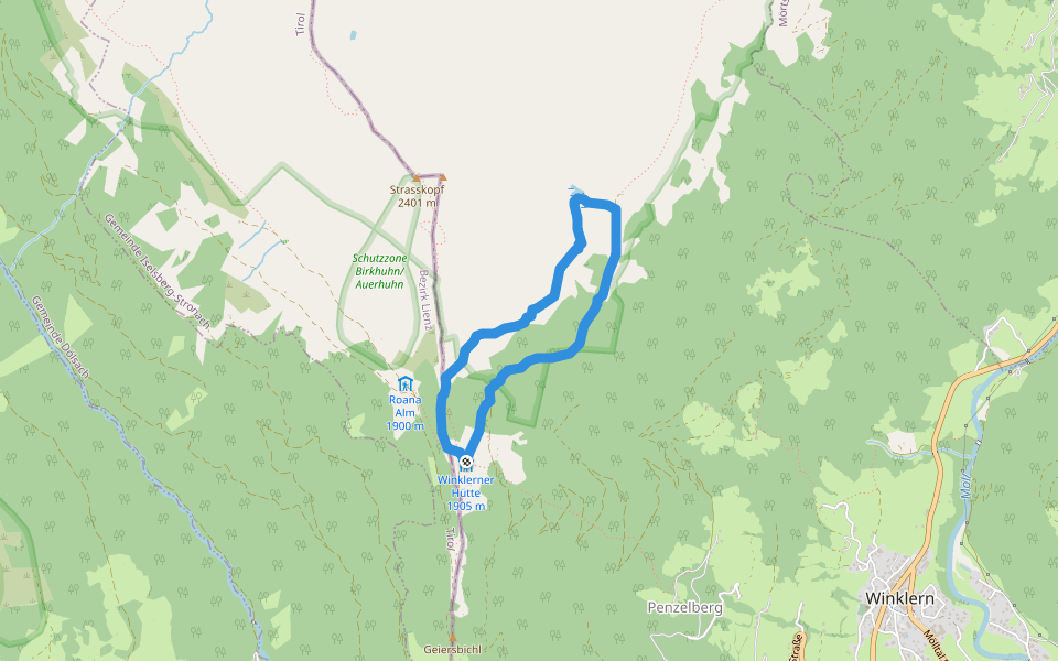 Rundweg Winklerner Almsee walking route map in Penzelberg