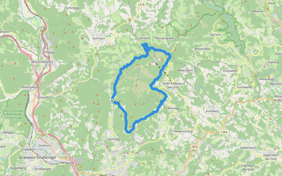Wanderweg 757 Rund um den Schöckl walking route map in Leber