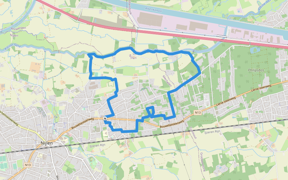 Paddekotenpad walking route map in Nijlen