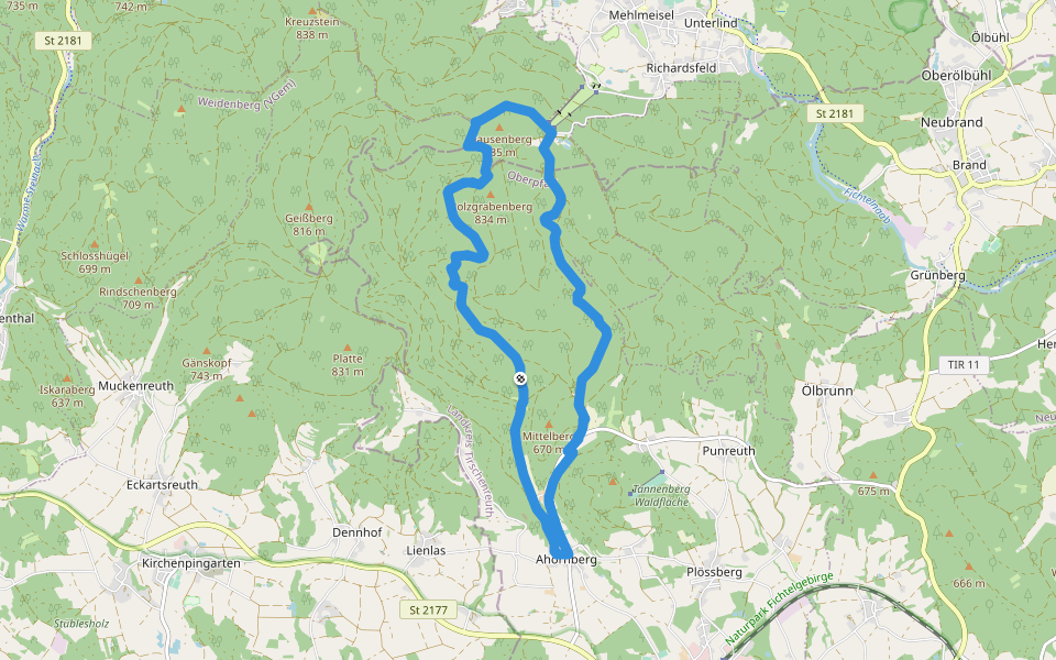 Jägersteig walking route map in Immenreuth