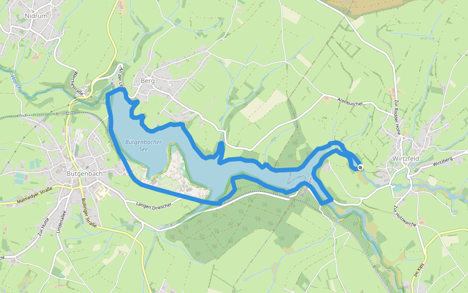 Rund um den See walking route map in Büllingen