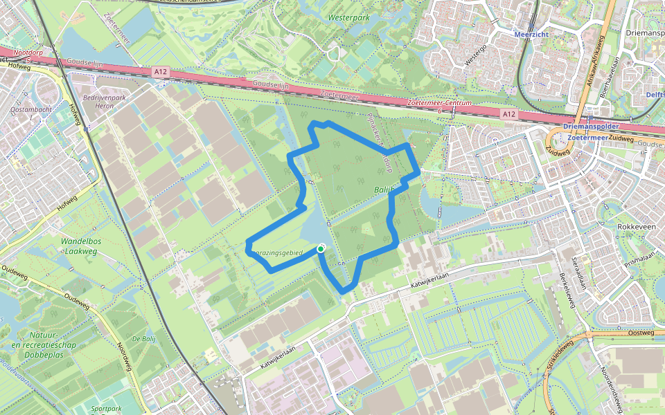 Laarzenpad De Balij walking route map in Pijnacker