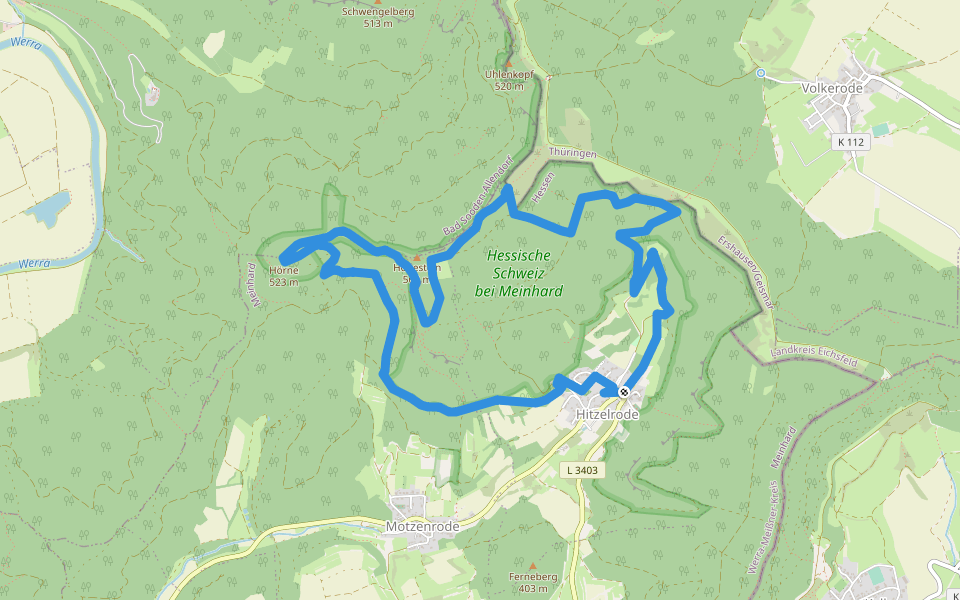 RW 3 Schöne Aussicht und Hörne walking route map in Meinhard