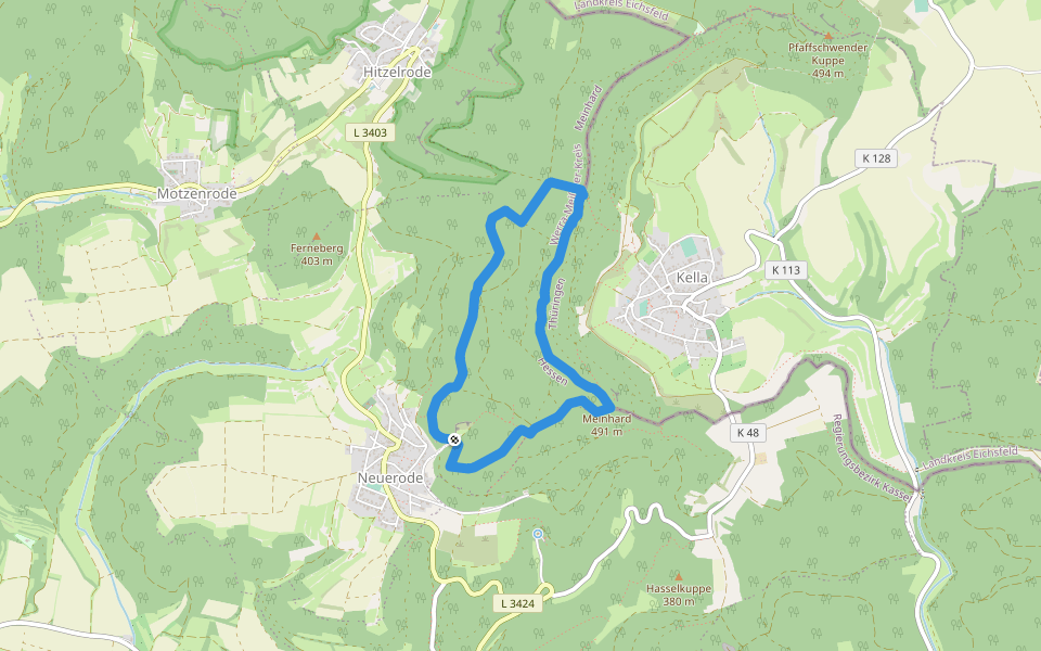 RW 6 Silberklippe walking route map in Meinhard