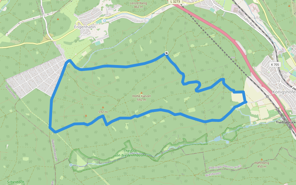 Theißtal: Keiler walking route map in Niedernhausen