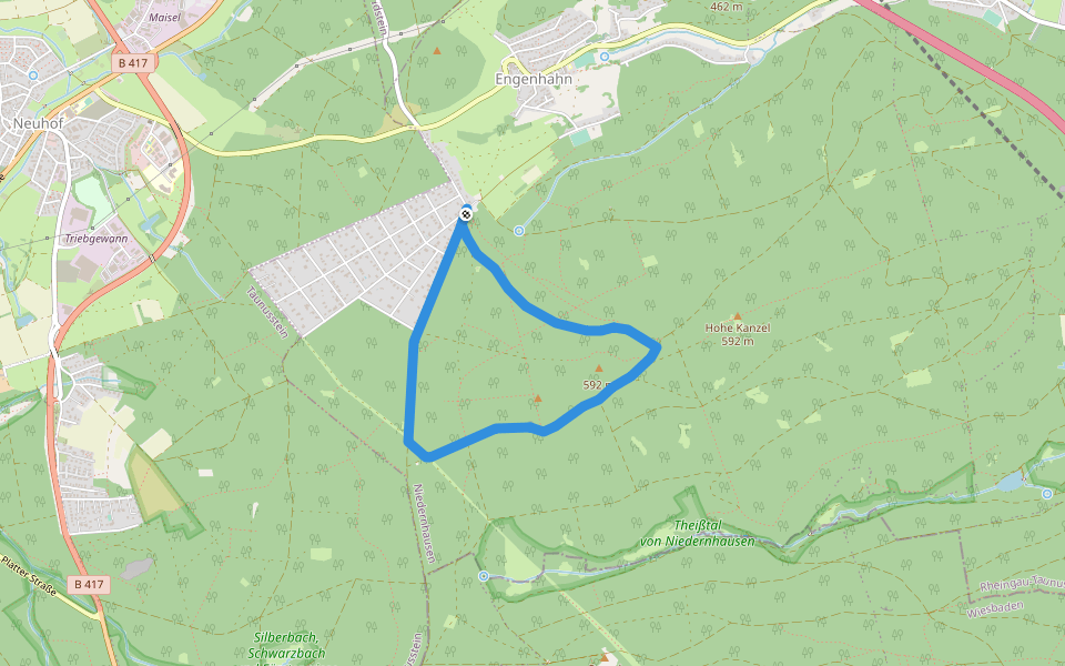 Wildpark: Lindenblatt walking route map in Niedernhausen