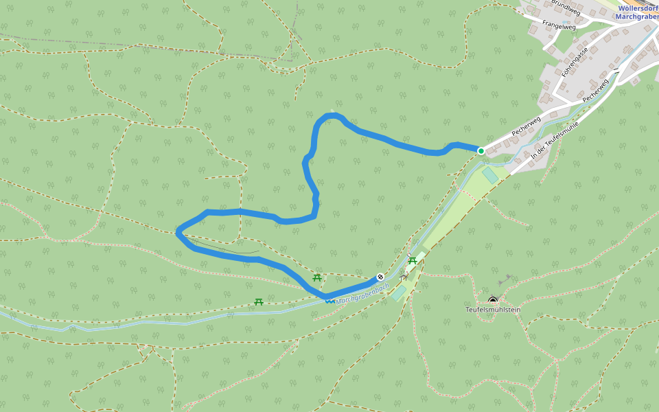 Pecherlehrpfad walking route map in Wöllersdorf