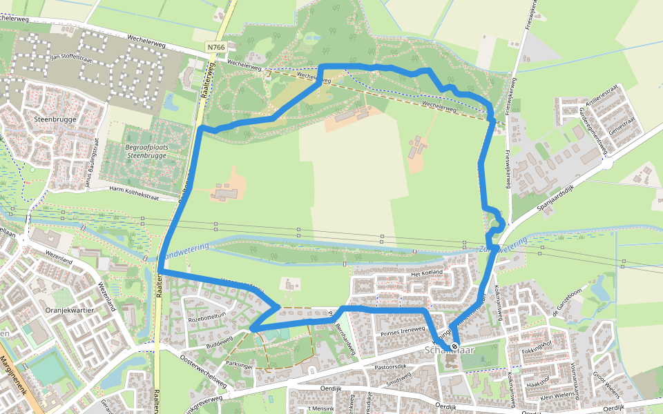 WNW Salland -Schalkhaar - oranje route walking route map in Schalkhaar