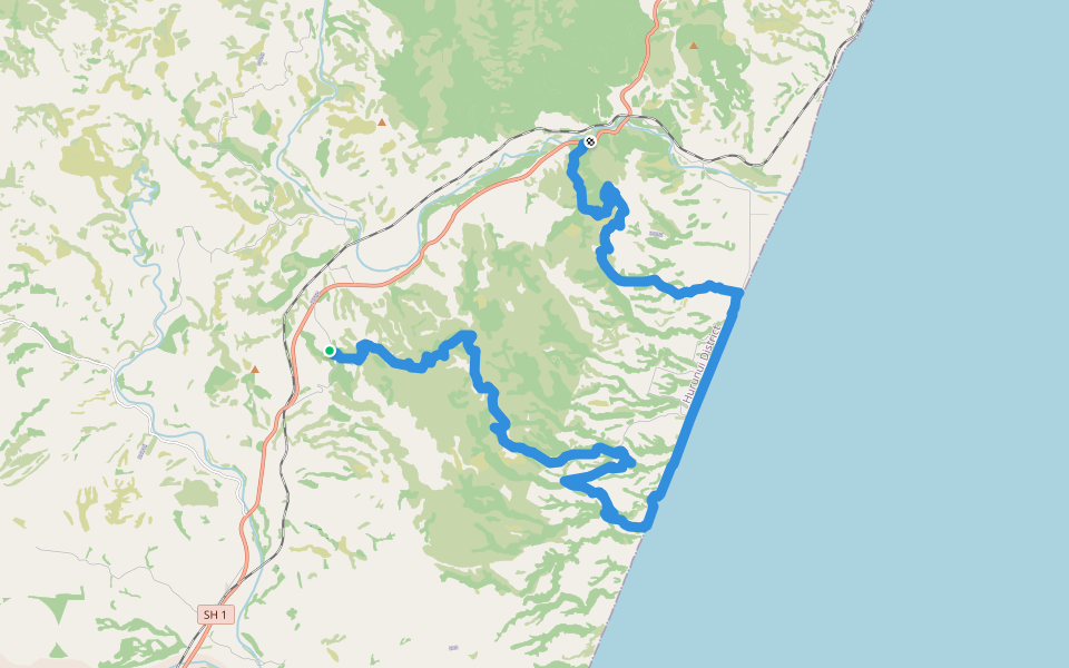 Kaikoura Coast Track walking route map in Hawkswood