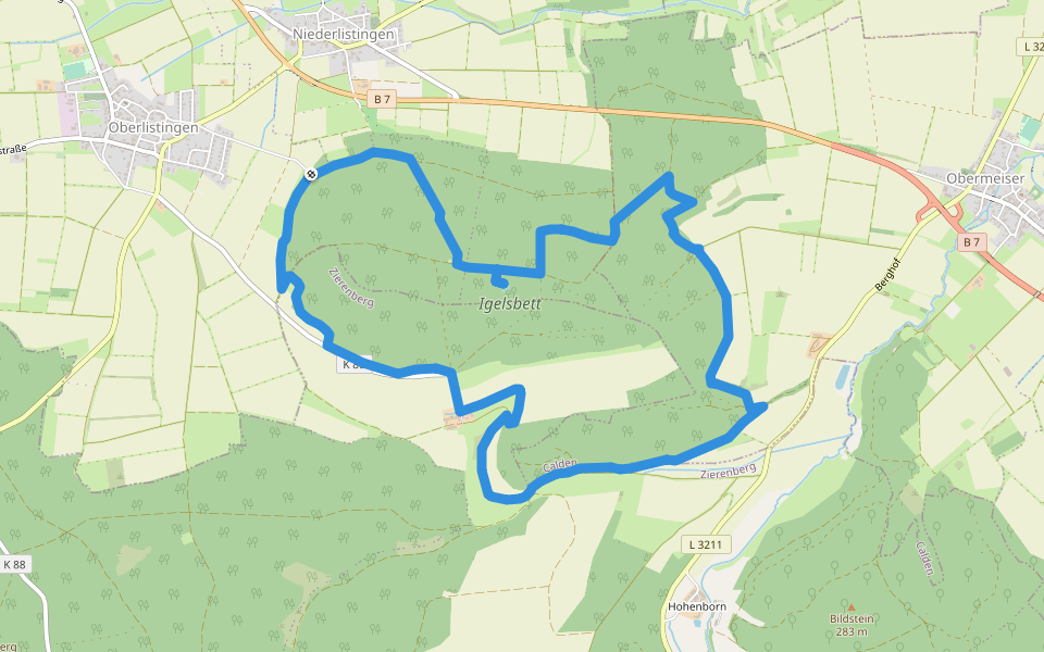 Habichtswaldsteig - Extratour Breuna walking route map in Breuna