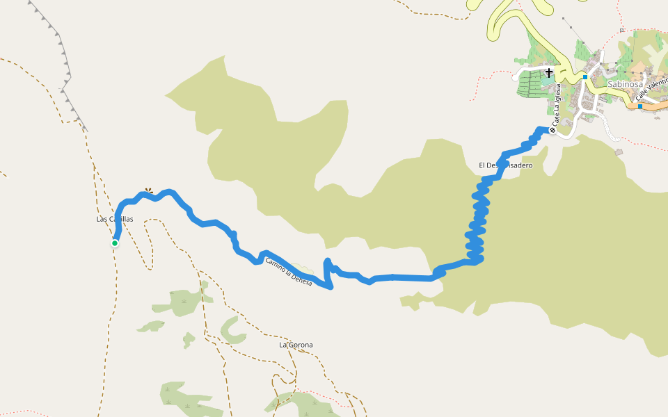 PR EH 9.2 Camino Sabinosa - La Dehesa walking route map in La Frontera
