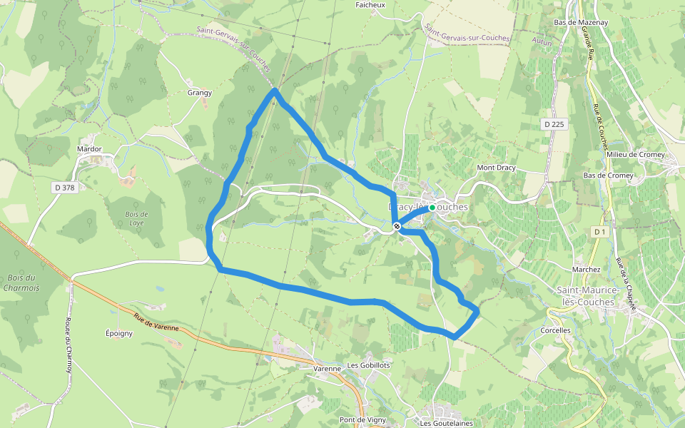 Les Balcons de Dracy walking route map in Dracy-lès-Couches