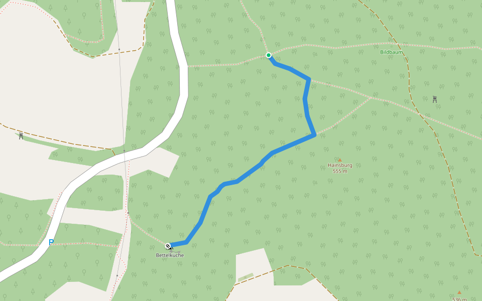 Stichweg Bettelküche walking route map in Illschwang