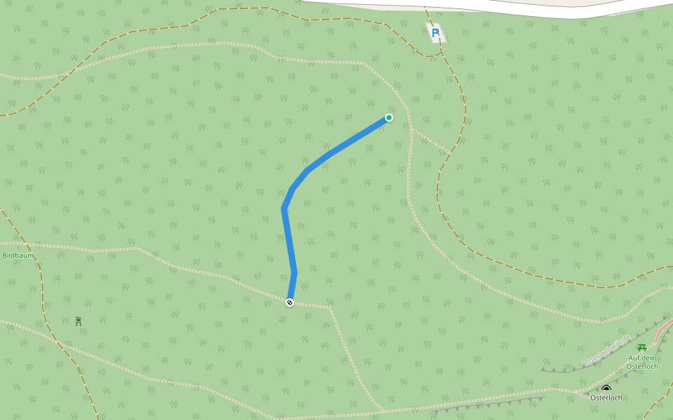 Stichweg Kalmusfelsen walking route map in Illschwang