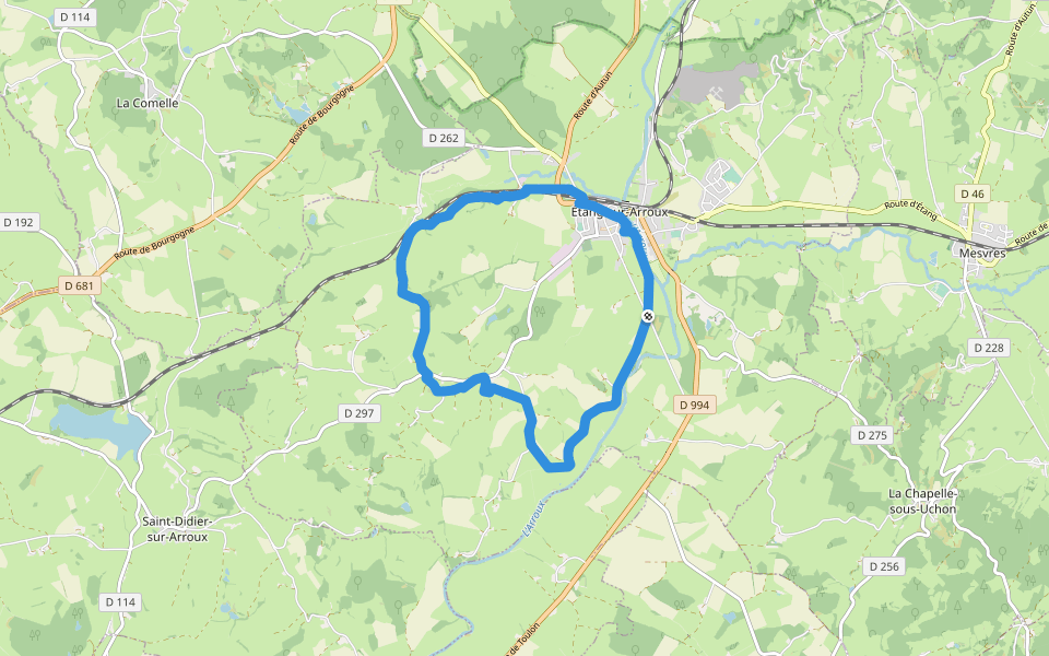 Tour de la Butte de la Perrière walking route map in Étang-sur-Arroux