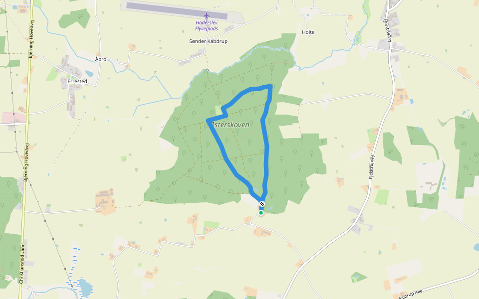 Grønnevejturen - rød rute walking route map in Haderslev