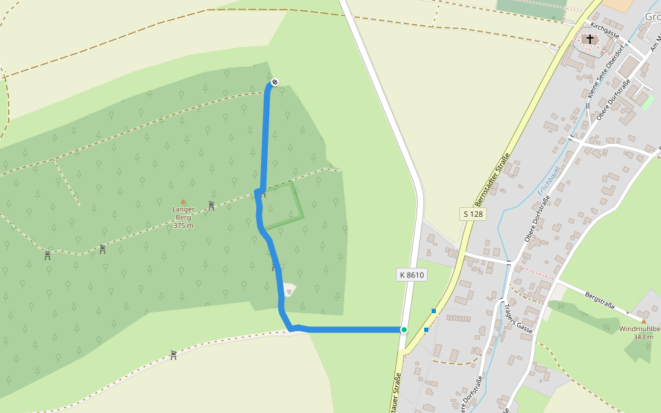 OL-Grüner Punkt - Großhennersdorf walking route map in Herrnhut