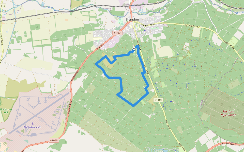 Firecrest Trail walking route map in Brandon