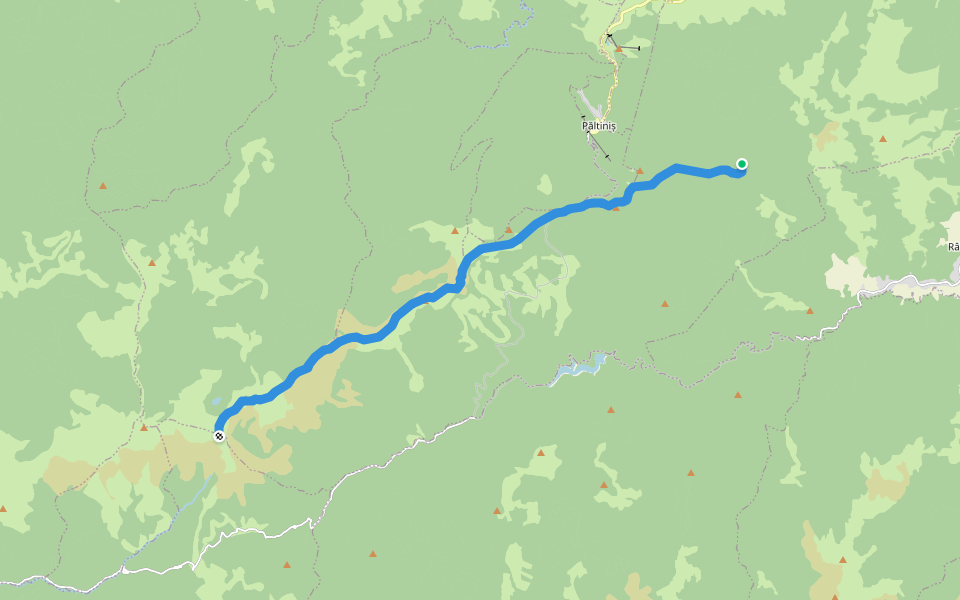 Rășinari – Apa Cumpănită – Vârful Ghihan - Tomnaticu – Grădina Oncești – Șaua Bătrâna – Vârful Rozdești – Șaua Șerbănei – Vârful Niculești – Vârful Cindrel walking route map in Păltiniș
