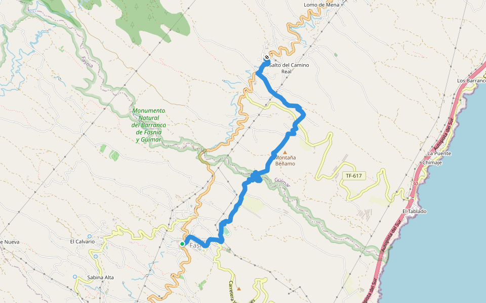 SL-TF 263 Fasnia-El Escobonal walking route map in Fasnia