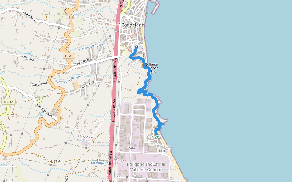 SL TF 292 Samarines walking route map in La Viuda