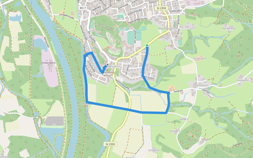 Wanderweg 22 - Neubeuern walking route map in Neubeuern