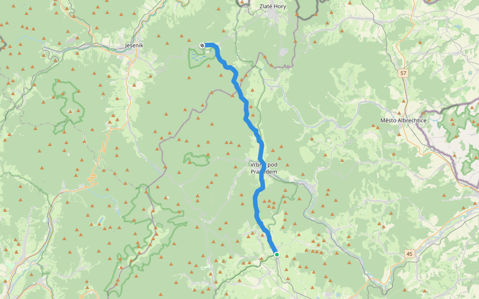 [Č] Rejvíz - Světlá hora walking route map in Světlá Hora