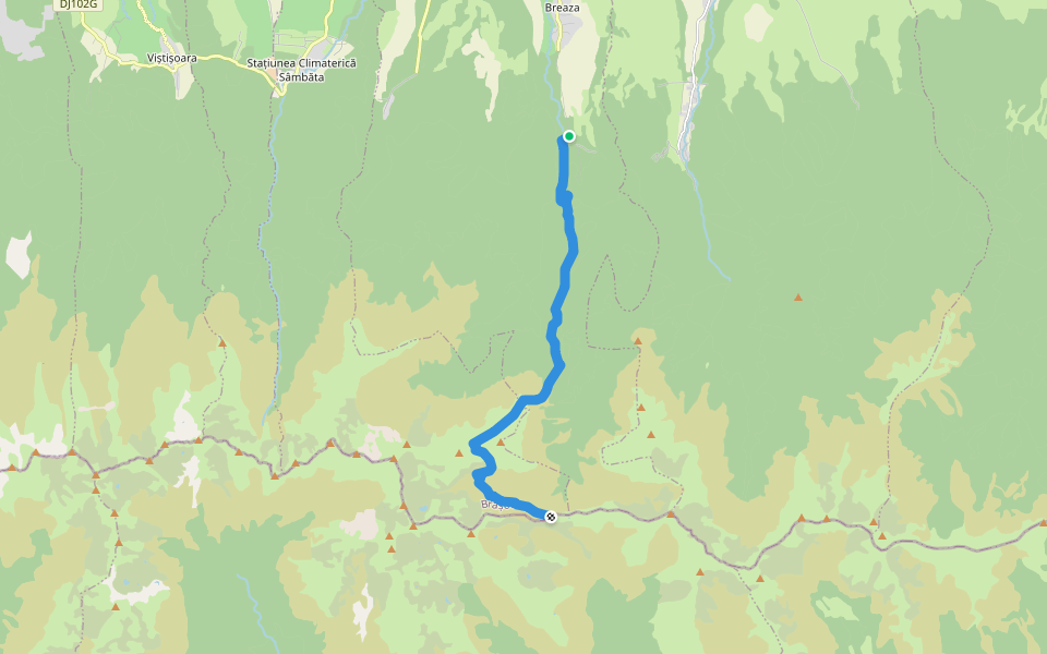 Breaza - Colții Brezei - Curmătura Moșului - Curmătura Zârnei walking route map in Breaza
