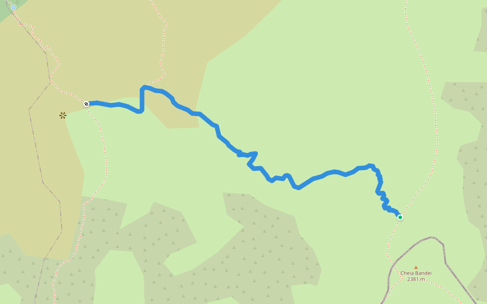 La Cruce - sub Vf. La Cheia Bândei walking route map in Lisa