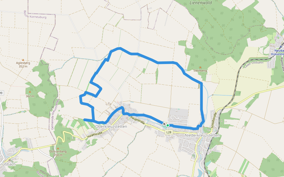 Wanderpuzzle Kreuzstetten walking route map in Kreuzstetten