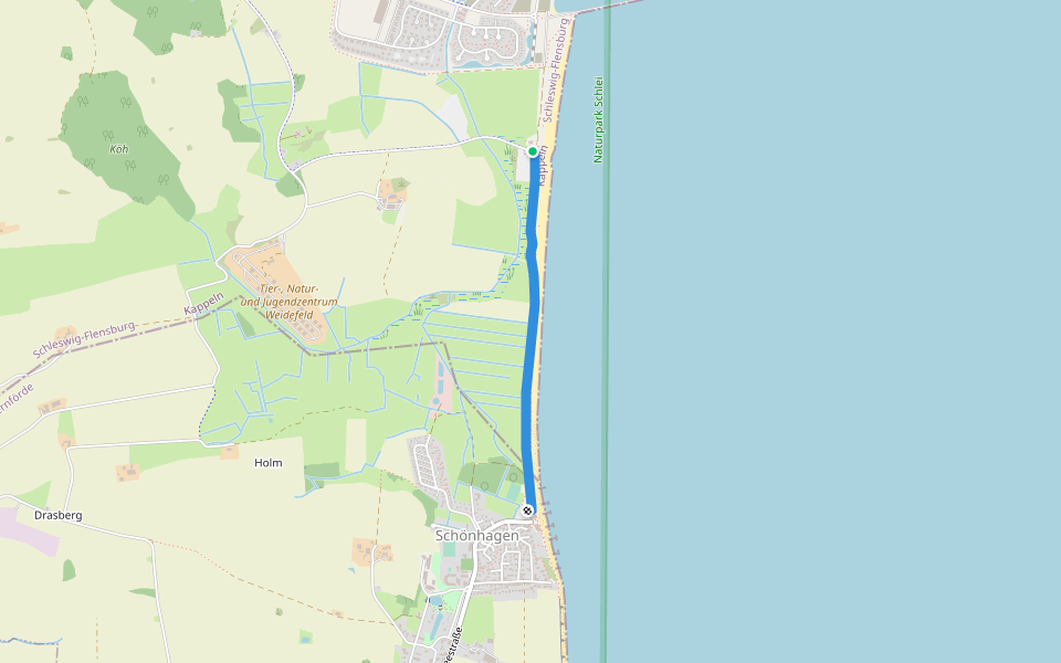 Küstenstrecke walking route map in Kappeln