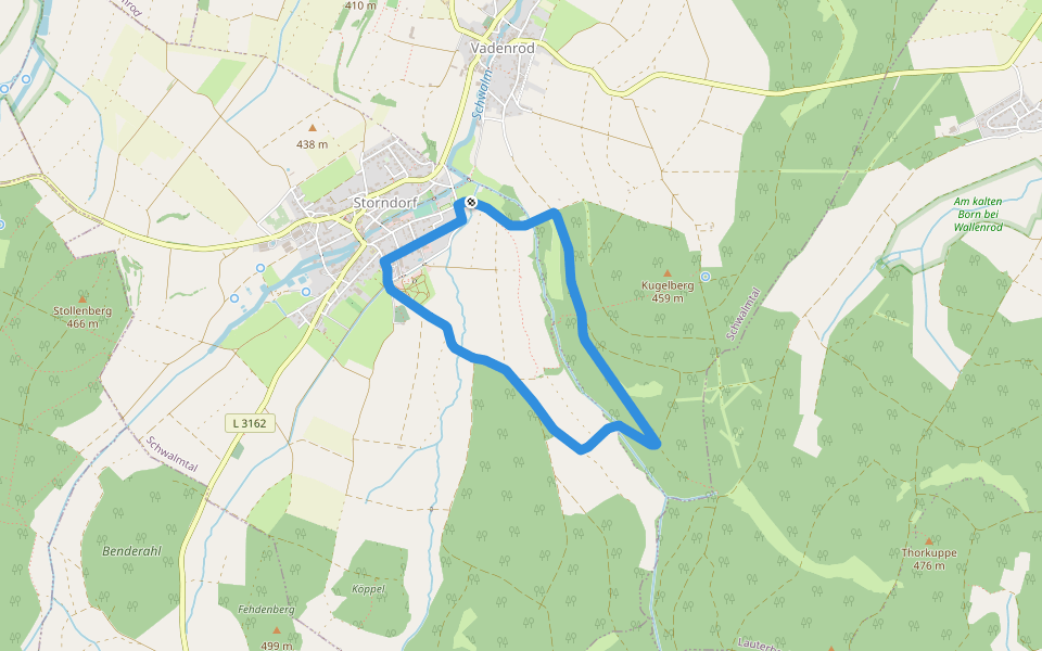 Kugelbergtour walking route map in Schwalmtal