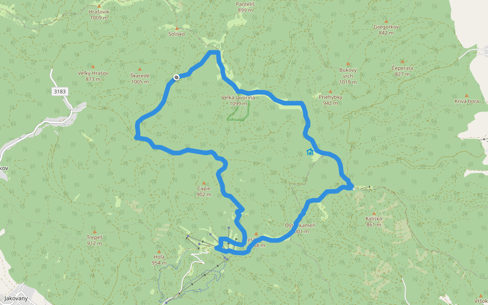 Tokáreň walking route map in Olejníkov
