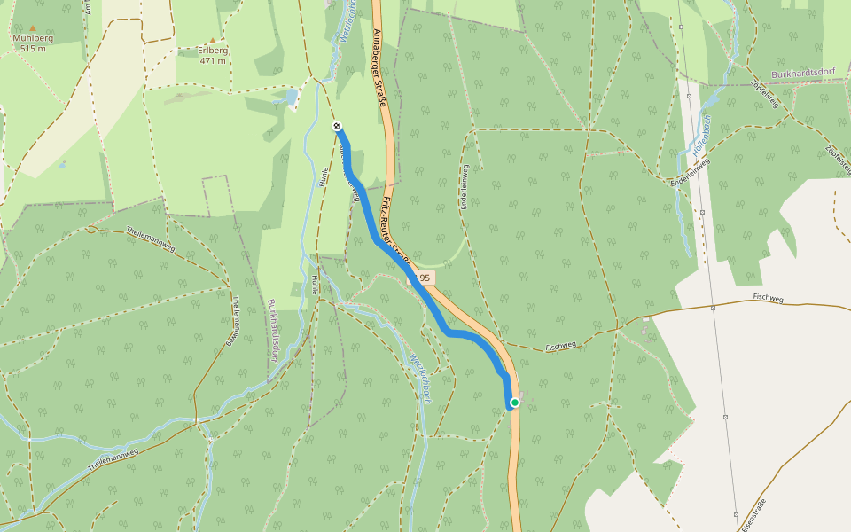 Ww Besenschänke-Richtung Burkhardtsdorf walking route map in Gelenau/Erzgeb.