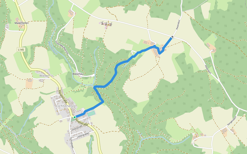 Lichtenegg - Pesendorf walking route map in Lichtenegg