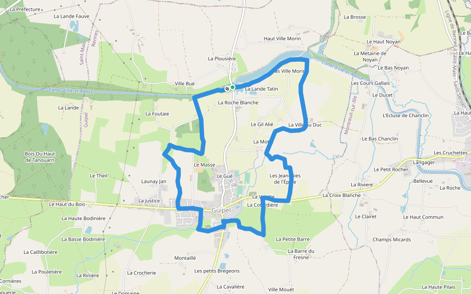 Sentier des Guipellois walking route map in Guipel