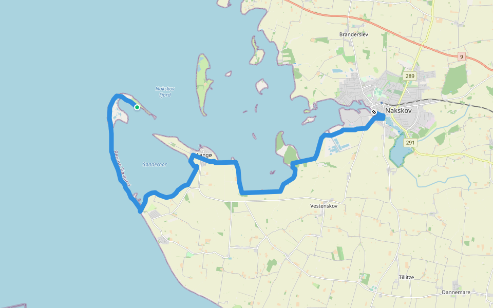 Albuen - Nakskov walking route map in Nakskov