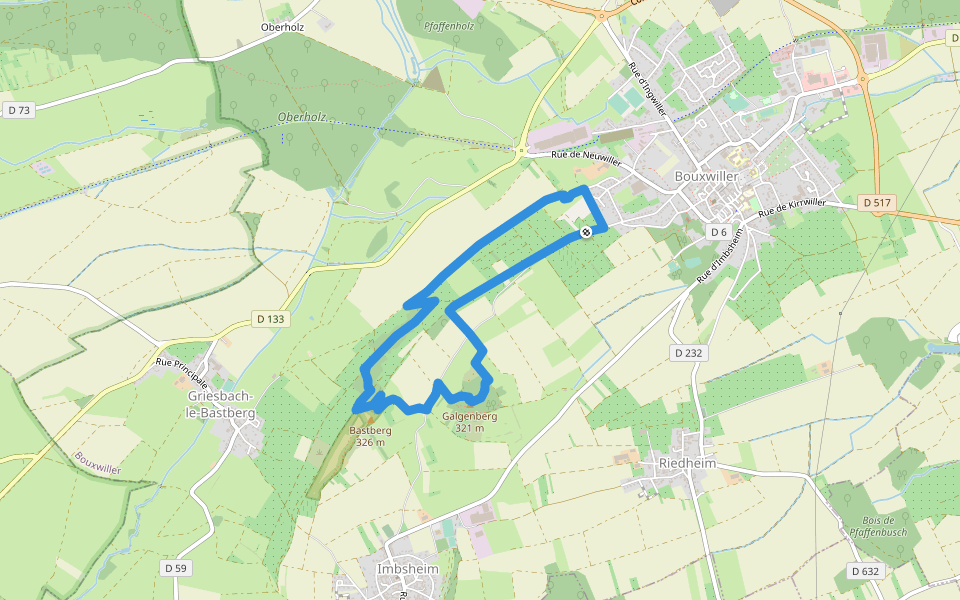 Sentier Géologique / Sentier des Chortens walking route map in Bouxwiller