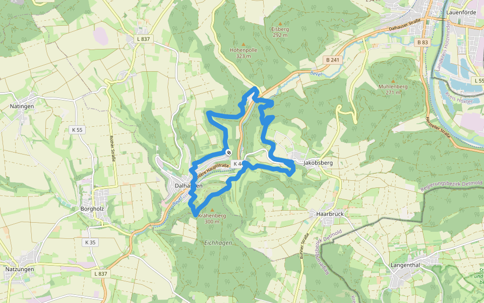 Erlesene Natur - Wo der Bock zum Gärtner wird walking route map in Beverungen