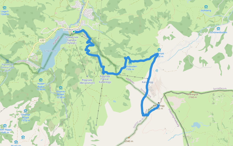 Wanderweg Schwarzsee - Kaiseregg