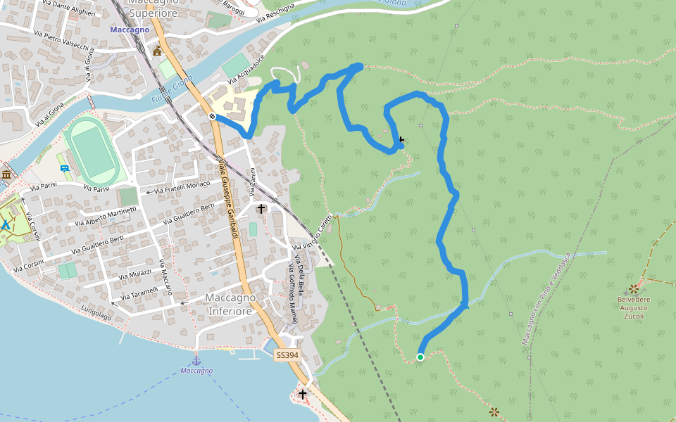 111A Variante Monte Venere walking route map in Maccagno con Pino e Veddasca