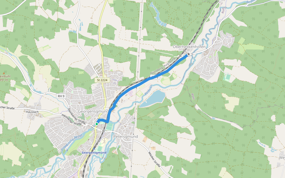 Skulpturenweg Georgensgmünd walking route map in Georgensgmünd