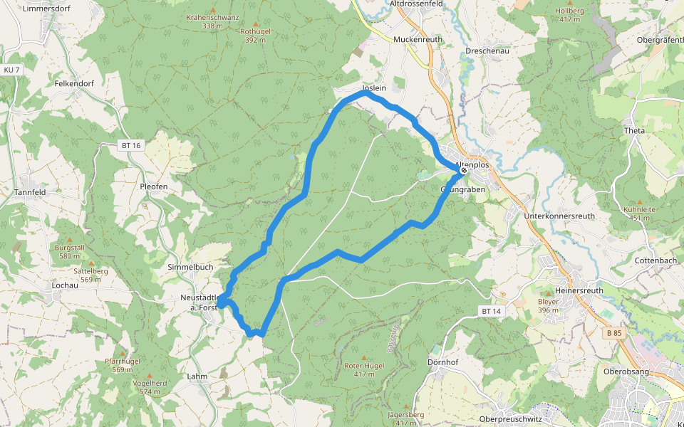 Rundwanderweg Heinersreuth 5 walking route map in Heinersreuth