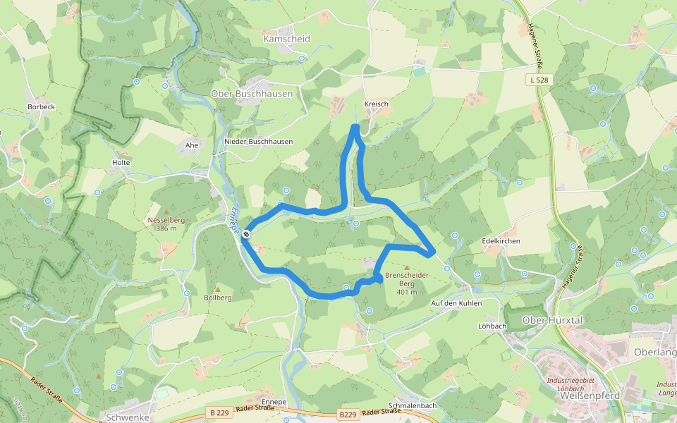 Halver Rundweg A6 walking route map in Halver