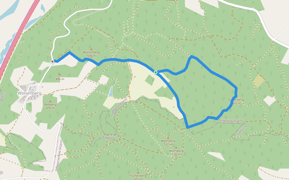 Darlesberg walking route map in Nabburg