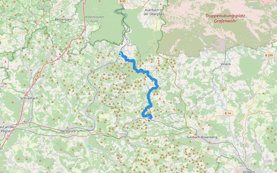 Pendolino-Wanderung walking route map in Neuhaus an der Pegnitz